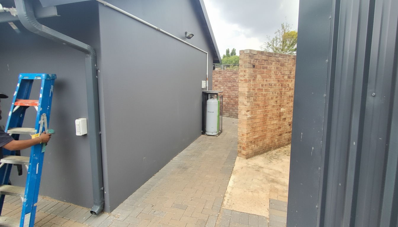 High-definition exterior piping for gas fireplace installation in Pretoria